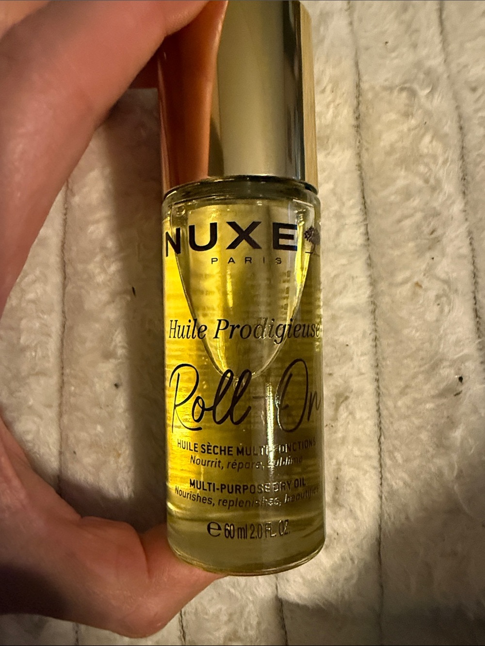 NUXE Roll-On Multi-Purpose Dry Oil — Yellow & Gold Accents